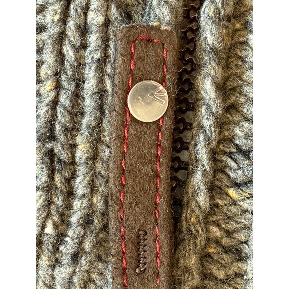 Vintage Energie Miss Sixty Mens Small Wool Sweater Cable Knit Sherpa Lined Italy - Picture 8 of 11